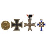 Germany, Third Reich, Iron Cross first class, War Merit Cross, Mother's Cross (enamel chipped) and
