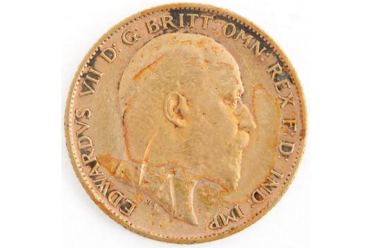 Gold coin. Half sovereign 1904 Condition - Image 2 of 2