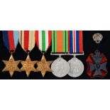 1939-1945 Star, Africa Star, Italy Star, Defence Medal, War Medal and Army Certificate of Service,