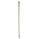 A vertebrae cane, 19th c, with horn pommel, 88cm l Condition