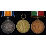 WWI pair, British War Medal and Victory Medal 5257 Sjt I Hartley W Rid R and Mercantile Marine War