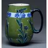 A James Macintyre & Co Florian ware jug designed by William Moorcroft, c1897, 14.5cm h, sepia
