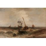 William Edward Webb (1862-1903) -Â  Shipping off the Coast, signed, oil on canvas, 49 x 74cm