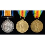 WWI pair, British War Medal and Victory Medal 163979 Gnr W S Perry RA and Victory Medal 201463 Spr J