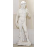 After Michelangelo - David, white-painted reconstituted stone, 172cm h ConditionGood condition.