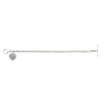 A diamond heart pendant, pave set in 9ct white gold, 14mm, on 9ct white gold bracelet, 5.7g