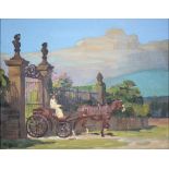 Winifred Wilson (1882-1973) - Lady out for a Drive in a Pony Trap, oil on canvas, 34 x 44.5cm