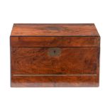 A Victorian walnut combined writing and dressing case, with fitted interior, folding slope and