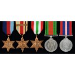 1939-1945 Star, Africa Star, First Army clasp, Italy Star, Defence Medal and War Medal Condition
