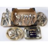 Miscellaneous plated articles, including pair of Victorian mother of pearl hafted fish servers and