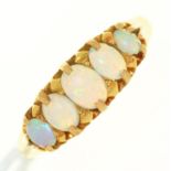 An opal ring, in 18ct gold, Birmingham 1901, 3.5g, size S ConditionOpal scratched from wear