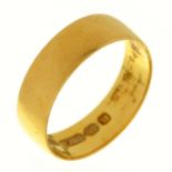 A 22ct gold wedding band, Birmingham 1896, 4.3g, size L ConditionLight wear