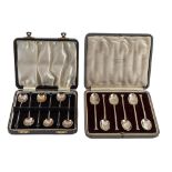 A set of six George V silver coffee spoons, by Philip Hanson Abbot, Sheffield 1915, cased and