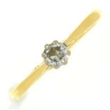 A diamond solitaire ring, in 18ct gold, Birmingham 1975, 2.1g, size N ConditionGood condition