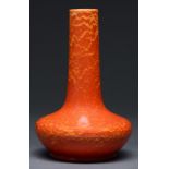 A Pilkingtons Royal Lancastrian bottle vase, c1920, in the Orange Vermillion glaze, 22cm h,