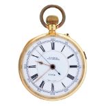 A Swiss 18ct gold keyless lever watch, H Samuel Market Street Manchester 75030, the three quarter