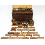 A Victorian painted deal tool chest and an extensive collection of contemporary woodworking tools,