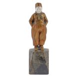An Art Deco bronze and ivory statuette of a Dutch boy, c1920, on marble base, 14cm h