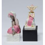 Two Royal Worcester figures of Magnolia Bud and Thief, 1938 and 1952, designed by Gwendoline