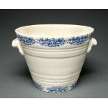 A blue printed earthenware milk bowl, 20th c, in Victorian style, 27cm h Condition Good condition