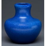 A Pilkingtons Royal Lancastrian vase, c1920, in mottled blue eggshell glaze, 13.5cm h, impressed