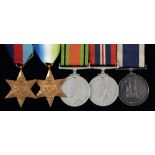 1939-1945 Star, Atlantic Star, Defence Medal, War Medal and Royal Naval Long Service and Good