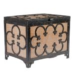 An oak and wrought iron box or casket, 20th c, in gothic style, 38cm l ConditionGood condition