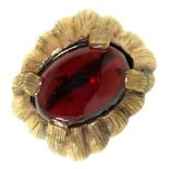 A red paste ring, in 9ct gold, London 1958, 8.6g, size L ConditionLight wear