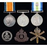 South Atlantic Medal and rosette, Flt Lt K L Handscomb RAF, card box and a miniature medal,