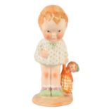 A Shelley figure of The Toddler, designed by Mabel Lucie Attwell, c1937, 15cm h, printed marks