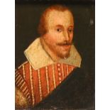 English School - Portrait Miniature of a Man in 17th c dress, oil on panel, 73 x 55mm, giltwood