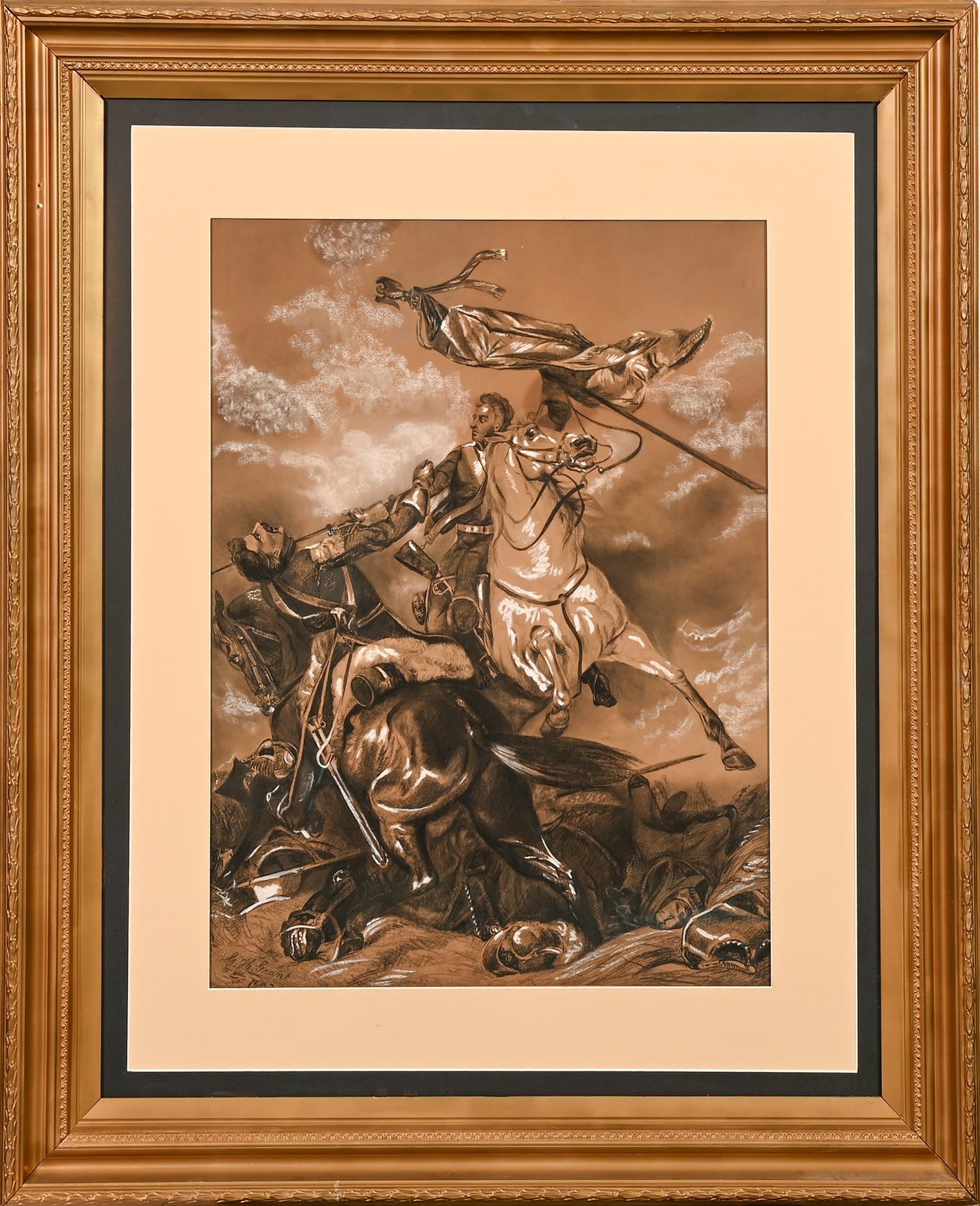 G H Grant (19th c) after Richard Ansdell RA - The Fight for the Standard, signed and dated 1892, - Image 2 of 3