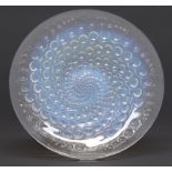 Volutes. A Lalique semi opalescent glass dish, 25cm diam, etched mark R LALIQUE FRANCE Good