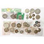 Silver coins. Miscellaneous United Kingdom crowns and other coins, pre 1920, 9ozs 8dwts