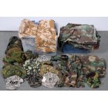 Miscellaneous Camouflage uniforms, hats and belts, used by the later owner when attending re-
