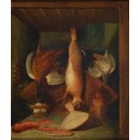 Attributed to Benjamin Blake (1757-1830) - A Larder Interior with Game, Turbot and Lobster, oil on