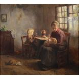Christiaan Zwaan (1882-1964) - Domestic Bliss, signed, oil on canvas, 56 x 60.5cm Restored for a