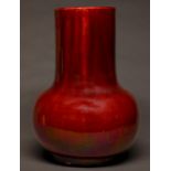 An English art pottery flambe glazed vase, c1890, 50cm h Rim chips; firing crack