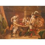 Follower of Frank Moss Bennett - Soldiers in a Tavern, signed A Paster, oil on canvas laid on board,