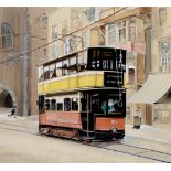 British School, 20th c - Glasgow Tram, watercolour, 38 x 42cm Good condition