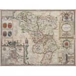 John Speede - Derbyshire, double page engraved map, 1614, hand coloured, 39.5 x 52cm Slightly soiled