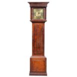 A North Wales oak thirty hour longcase clock, Bridge Wrexham, late 18th c, the 11" brass dial with