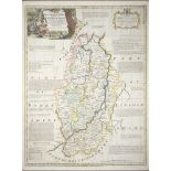 Emmanuel Bowen - Nottinghamshire; Derbyshire, two, double page engraved maps, 1755 or later, hand