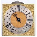 An English thirty hour clock movement and dial, G[ilbert] Bullock B[isho]ps Castle, mid 18th c,