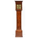 An English yew wood thirty hour longcase clock, early 18th c, the case 20th c, the 10" brass dial