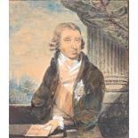 British School - Portrait Miniature of Sir John Griffin, 4th Lord Howard de Walden, with inscription