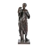 A French bronze sculpture of Diane de Gabies after the antique, by Barbedienne, late 19th c, even