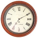 A Victorian mahogany wall timepiece, the painted dial indistinctly inscribed ... Nottingham, the