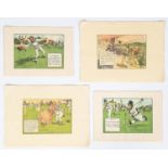 Charles Crombie (1880-1967) - Rules of Cricket, set of eleven, process prints in colour, 21 x 19cm