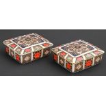 Two Royal Crown Derby Imari pattern boxes and covers, 1981 and 1985, 11.5cm l Both in good